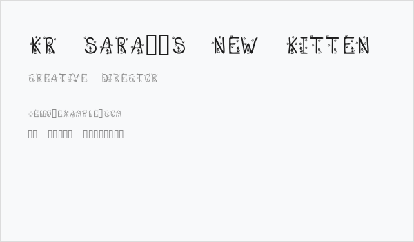 KR Sara's New Kitten Business Card