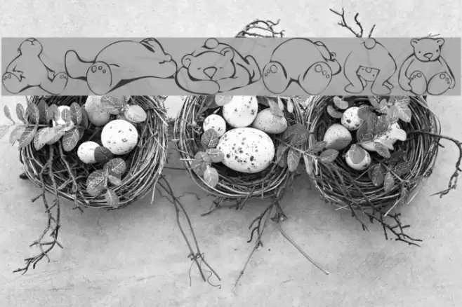 KR Scrap Teddies Font examples