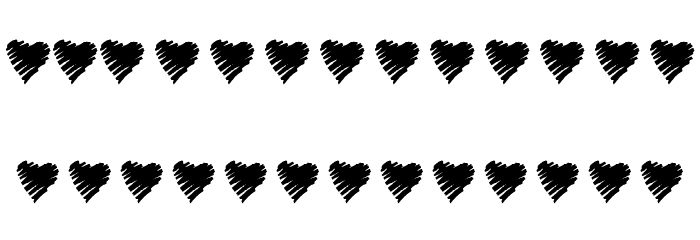 KR Scribble Heart Font LOWERCASE