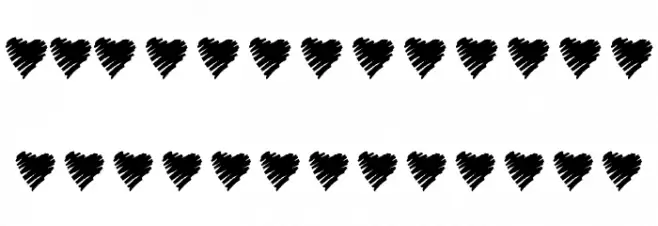 KR Scribble Heart Caratteri MINUSCOLO