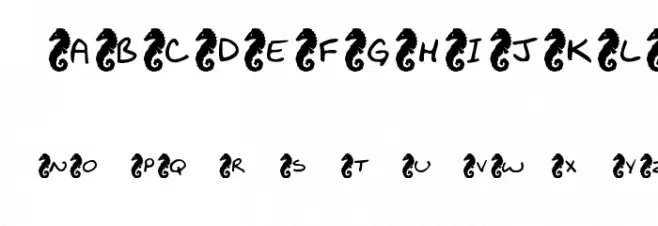 KR Seahorse 字体 小写