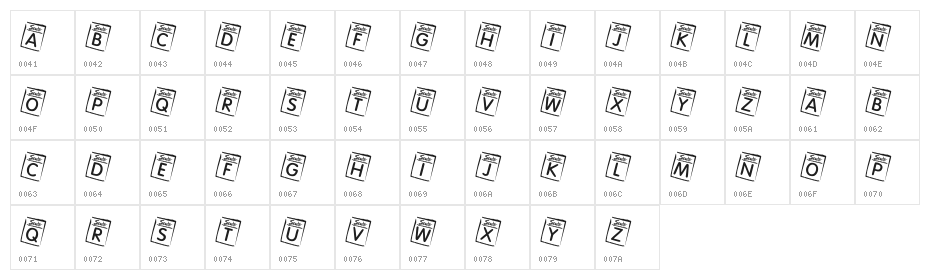 KR Seeds Character Map