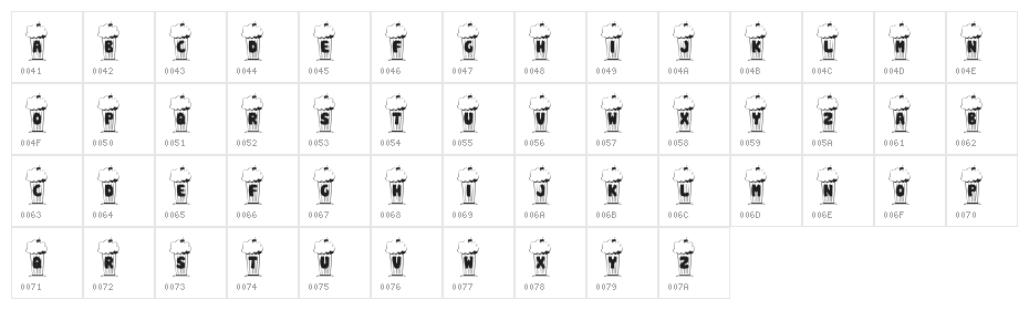KR Shake Character Map