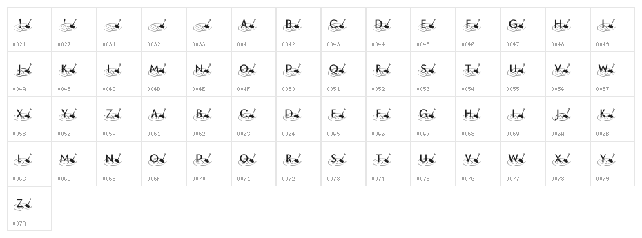 KR Shovelin Character Map