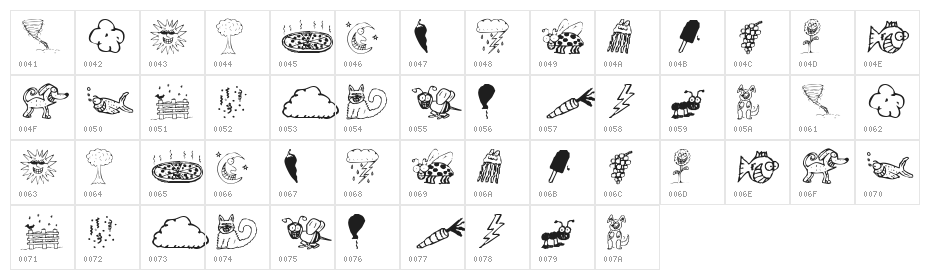KR Silly Art Dings Character Map