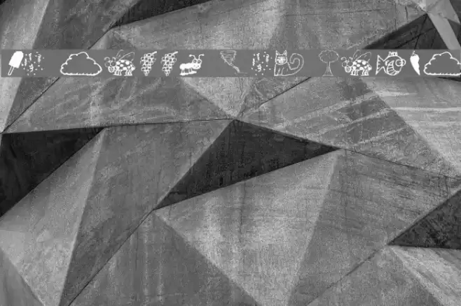 KR Silly Art Dings Font examples