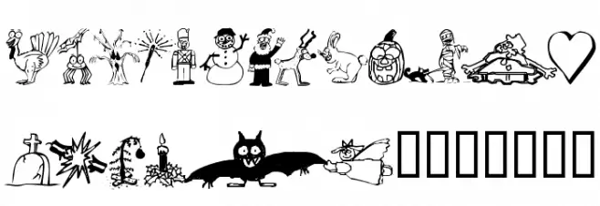 KR Silly Art Holiday Font OTHER CHARS