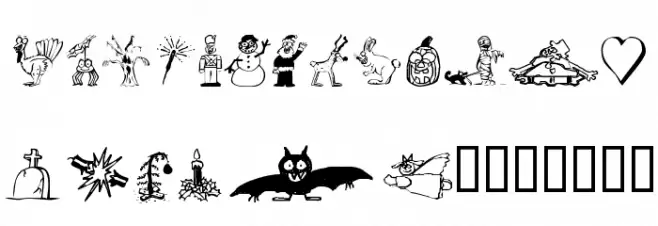 KR Silly Art Holiday Font Litere mici