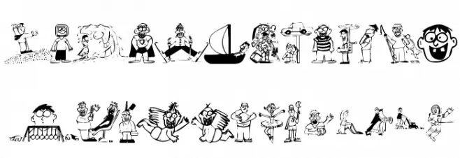KR Silly Art People خط أحرف كبيرة