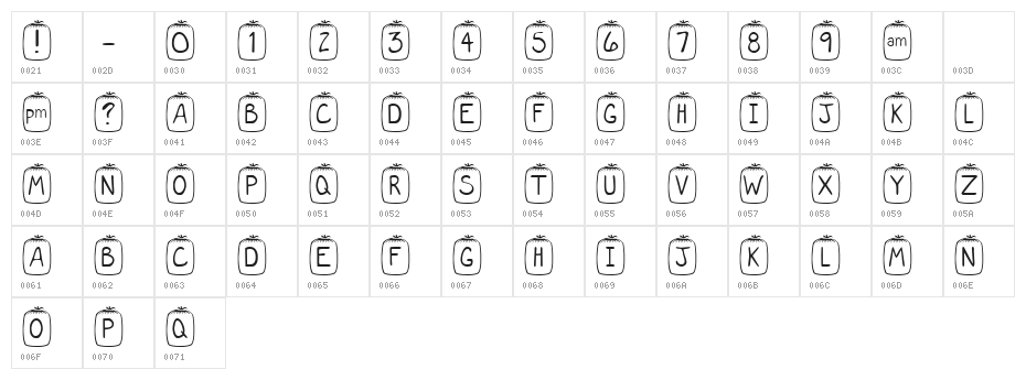 KR Sleep Over Character Map