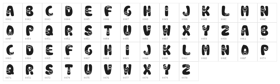 KR Smile Character Map