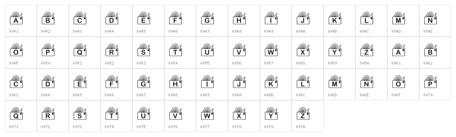 KR Snail Mail Character Map