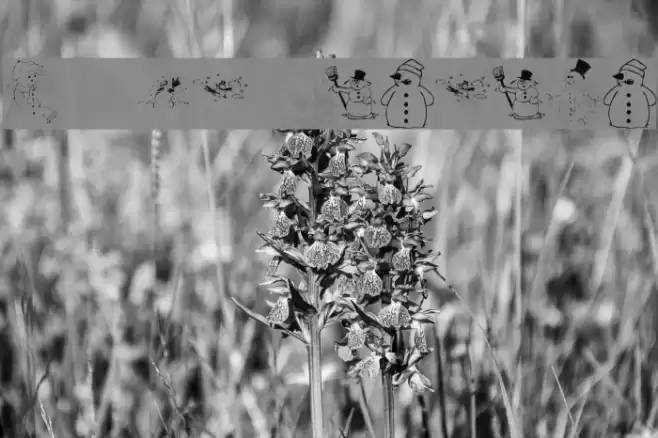 KR Snow People Font examples