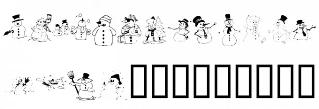 KR Snow People خط أحرف صغيرة