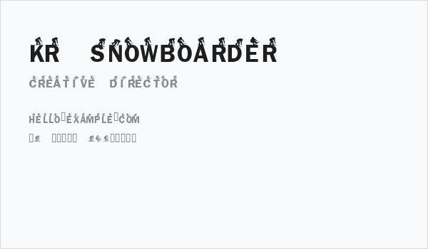 KR Snowboarder Business Card