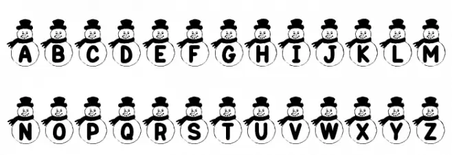 KR Snowman خط أحرف صغيرة