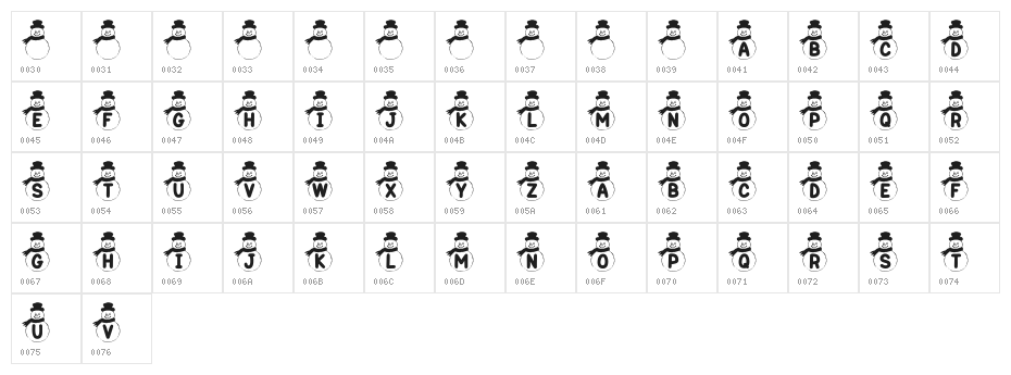 KR Snowman Character Map