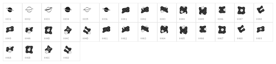 KR Space Dings Character Map