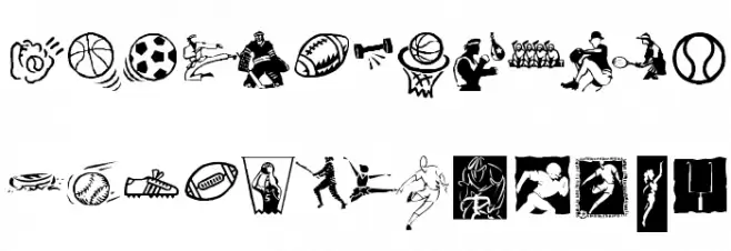 KR Sports Dings Font UPPERCASE