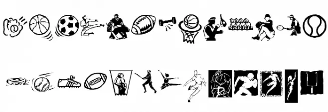 KR Sports Dings Font LOWERCASE