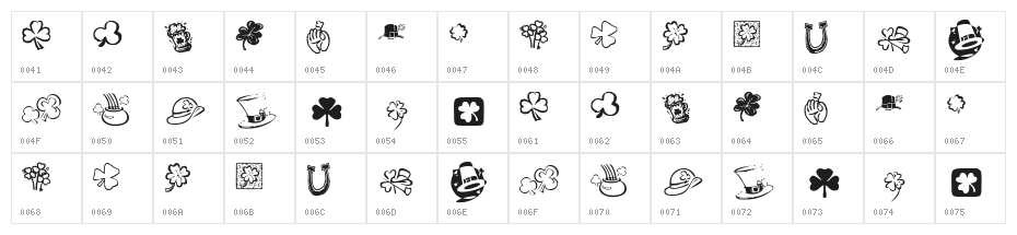 KR St Patricks Day Dings Character Map