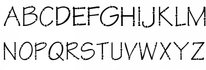 KR Star Letters Schriftart Kleinbuchstaben