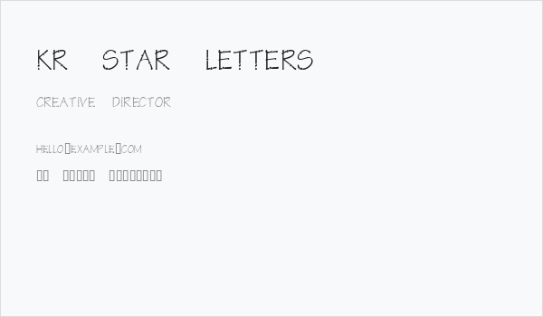 KR Star Letters Business Card