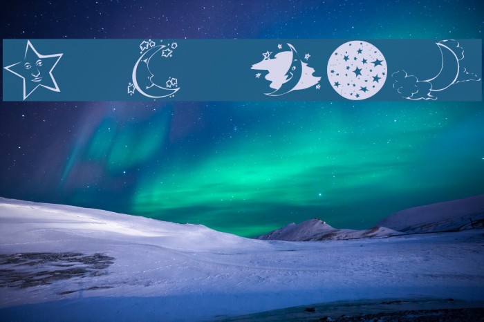 KR Starry Night Font examples