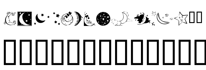 KR Starry Night Font LOWERCASE