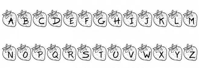 KR Strawberry Font UPPERCASE
