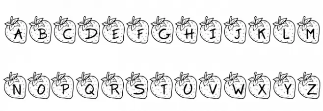 KR Strawberry Font LOWERCASE