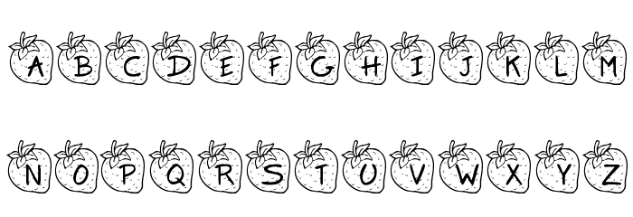KR Strawberry Font LOWERCASE