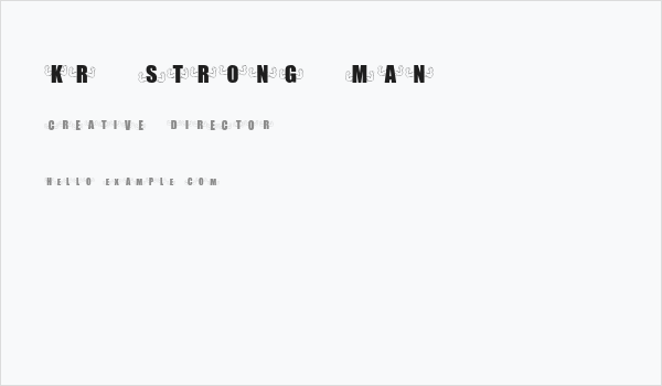KR Strong Man Business Card