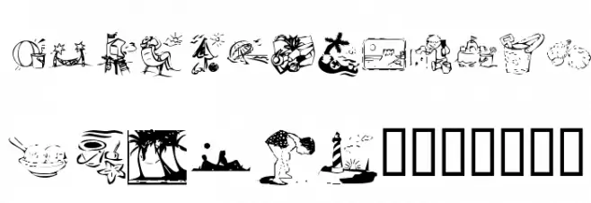 KR Summer Vacation 2002 Font LOWERCASE