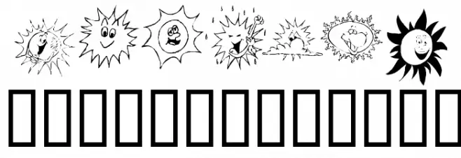 KR Sun Dings Font UPPERCASE