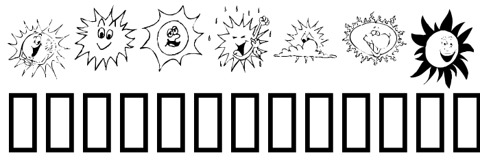 KR Sun Dings Font LOWERCASE