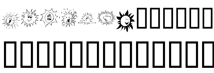 KR Sun Dings Font LOWERCASE