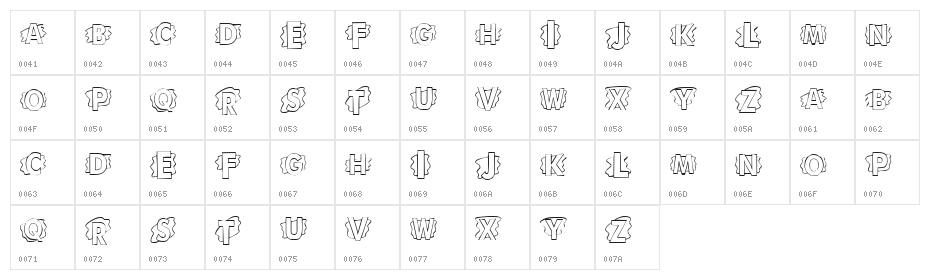 KR Swash Character Map