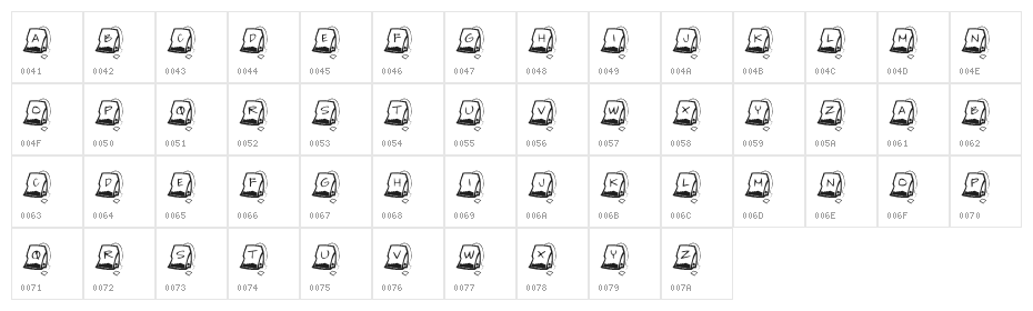 KR Teabag Character Map