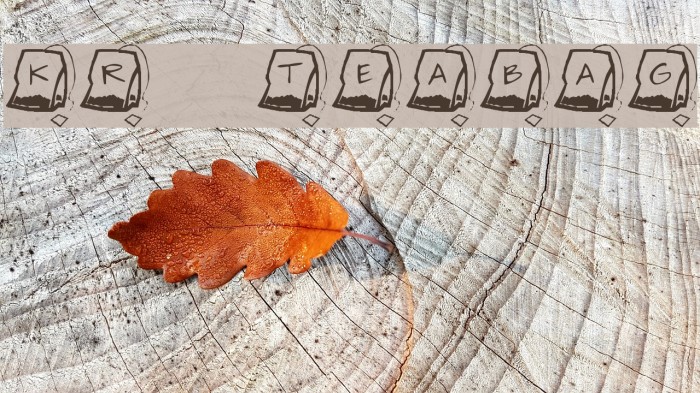 KR Teabag Font examples