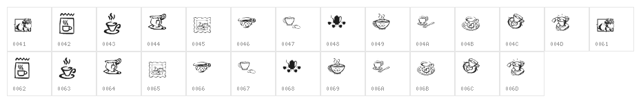 KR Teatime Dings Character Map