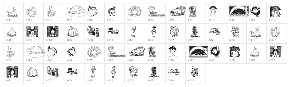 KR Thanksgiving 2002 Character Map
