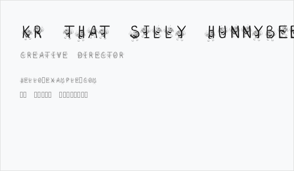KR That Silly Hunnybee! Business Card
