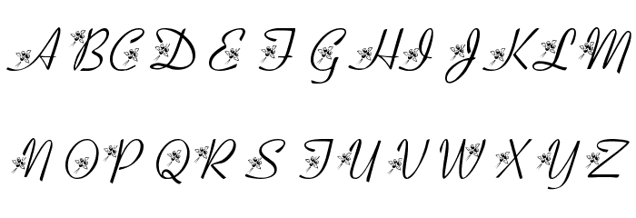 KR Three Roses Font LOWERCASE