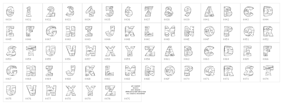 KR Tigrrr Character Map