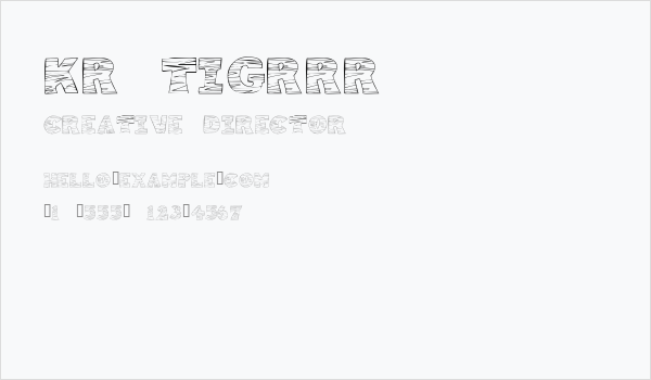 KR Tigrrr Business Card