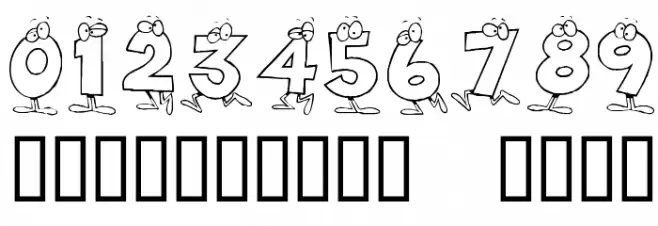 KR Toon Numbers Font OTHER CHARS