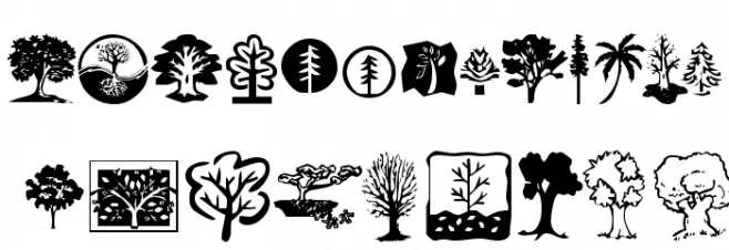 KR Trees Шрифта ВЕРХНИЙ