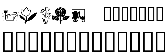 KR Tulips Schriftart Kleinbuchstaben