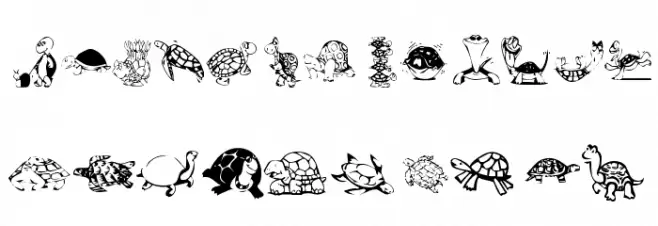 KR Turtles For Julie خط أحرف صغيرة